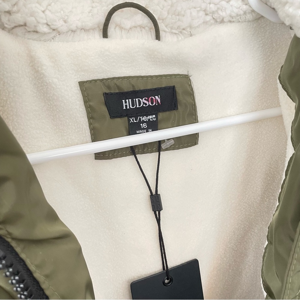 Hudson Kids Unisex Fur Hood Winter Moss Long Puffer Jacket/Sz: XL - Picture 10 of 14